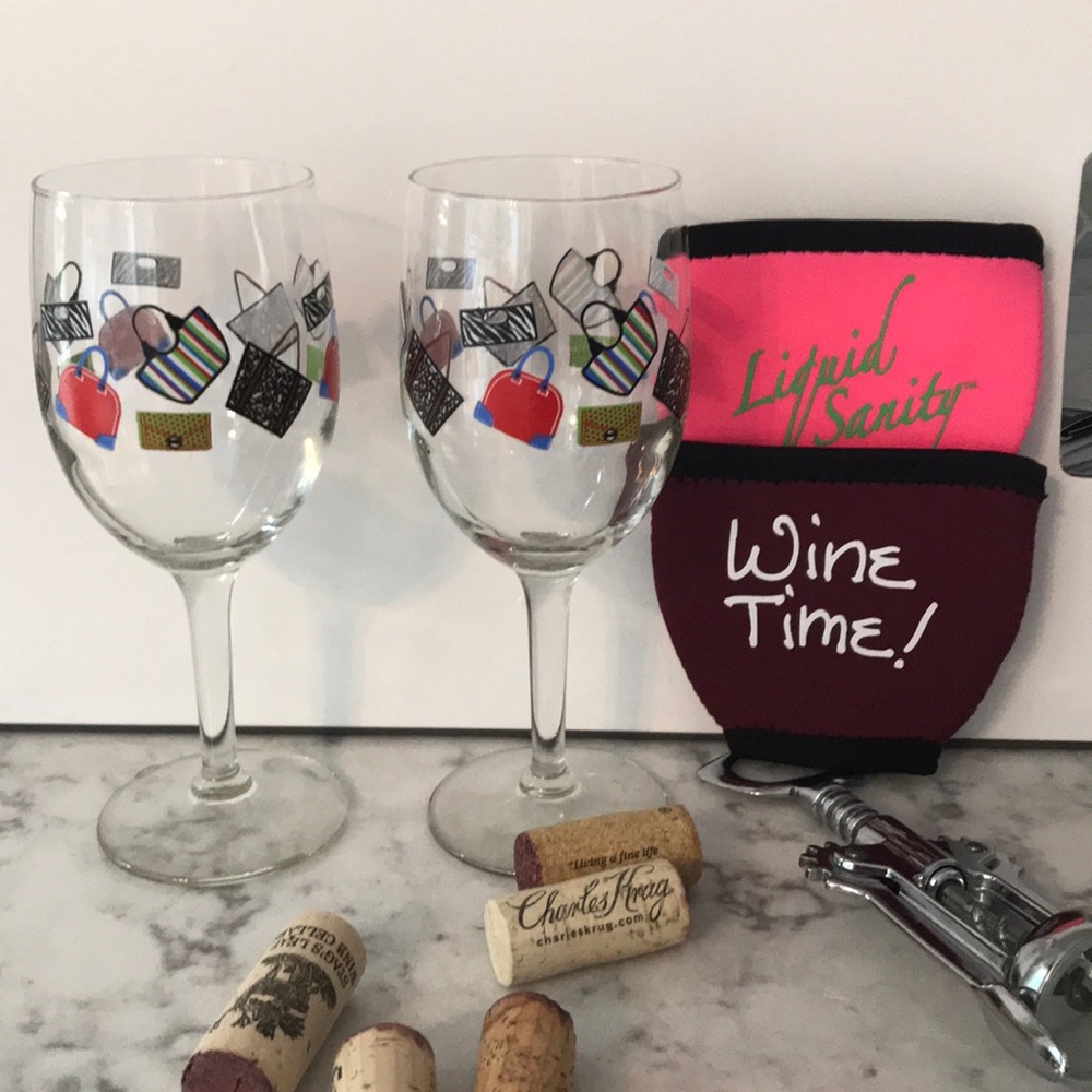 Purse Wine Glasses and Koozies